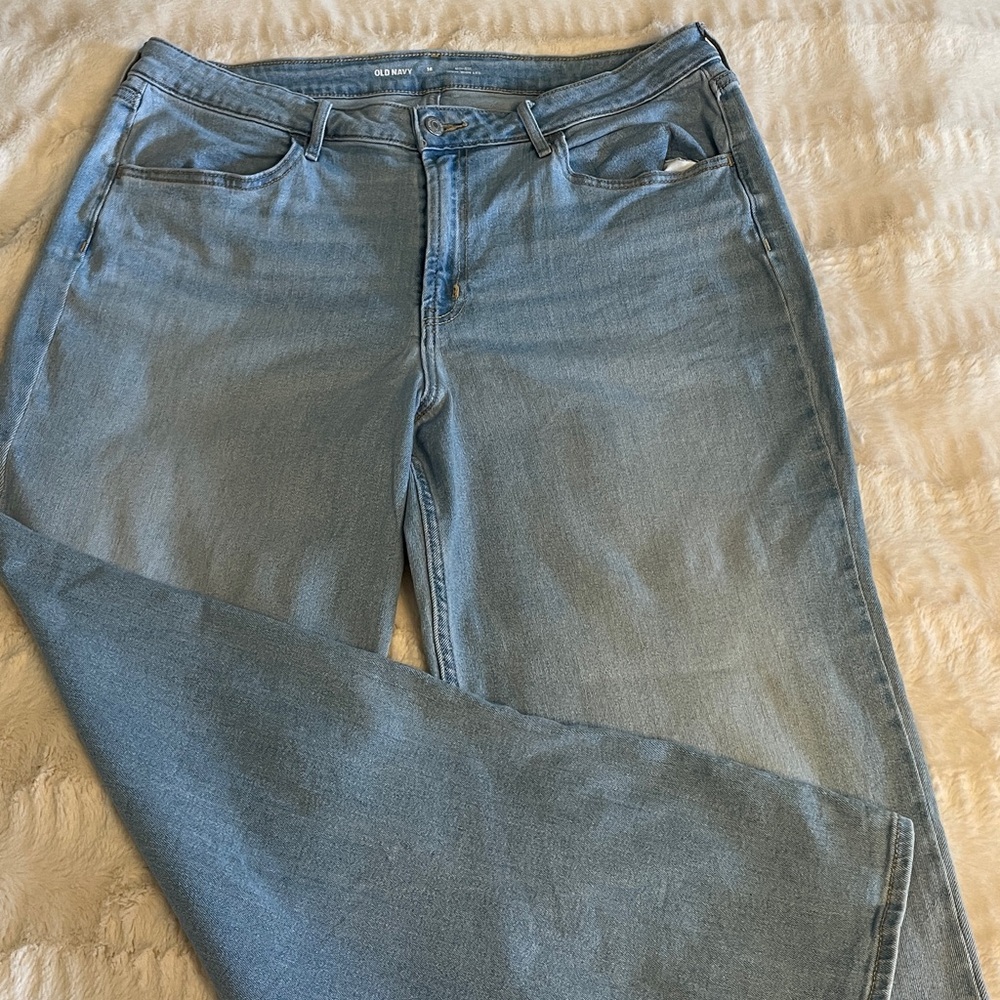 Old Navy High Rise Wow Wide Leg Size 16 Light Wash No Stains or Flaws - Picture 5 of 6